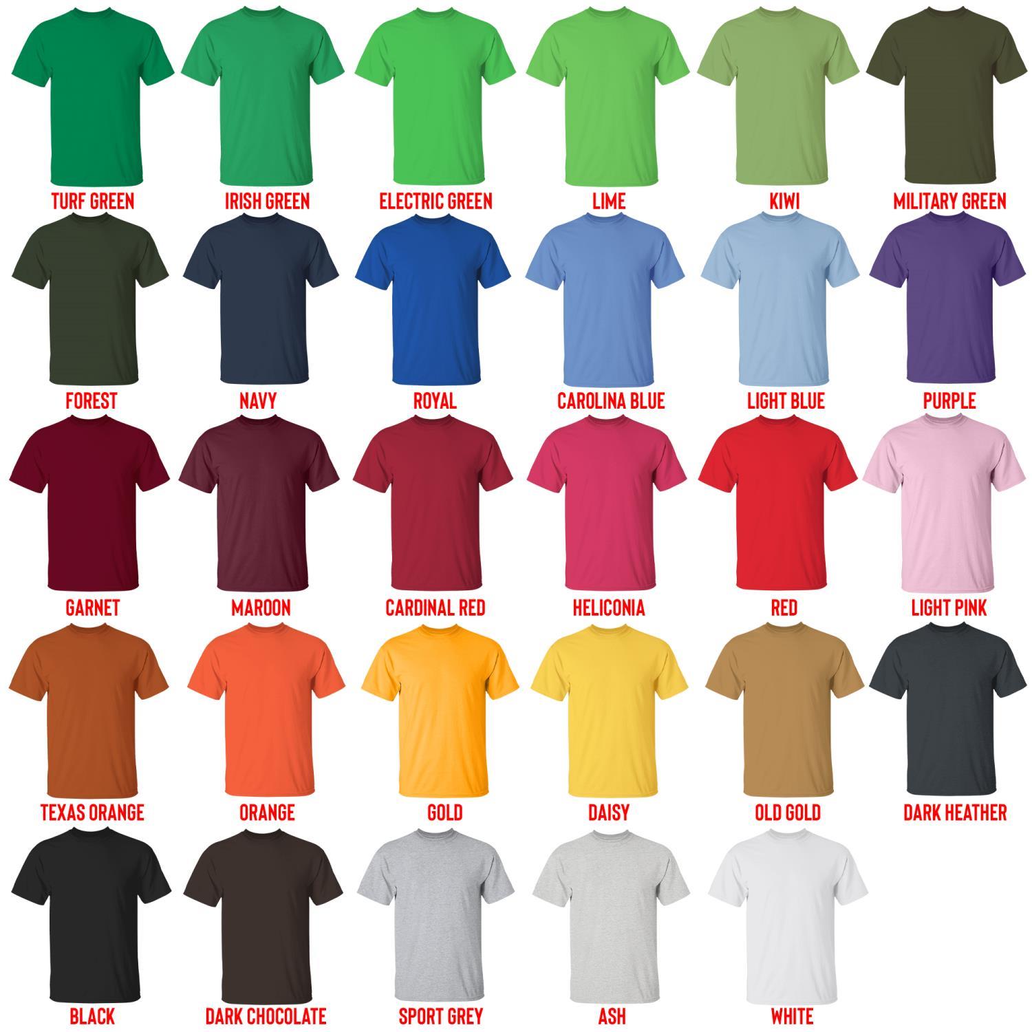 t shirt color chart - Phish Band Store