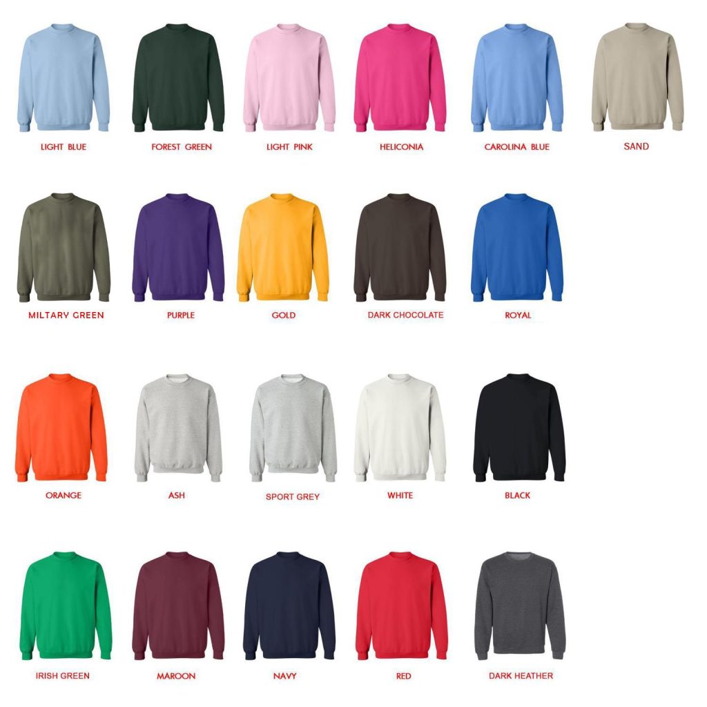 sweatshirt color chart - Phish Band Store